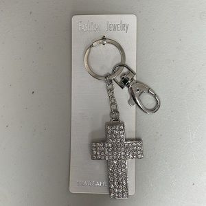Rhinestone luxury inset cross purse charm keychain charm